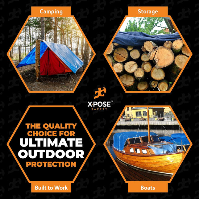 Better Blue Poly Tarp - 5' x 7' Multipurpose Waterproof Protective Cover