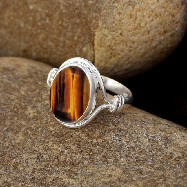 925 Sterling Silver Ring For Women & Girls Natural Gemstone Ring Sterling — Home & Lifestyle