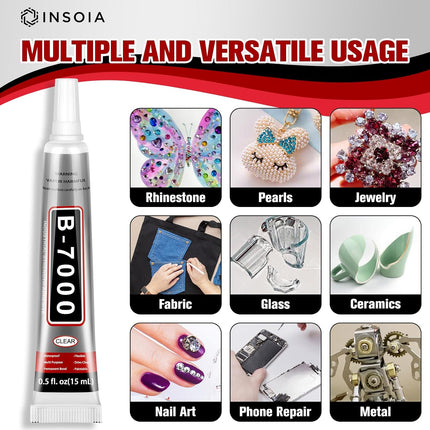 10 PCS 15ml Clear Rhinestone Glue with Precision Tip