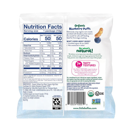 Organic Puffs Variety Pack, Blueberry & Apple and Cinnamon, Pack of 18