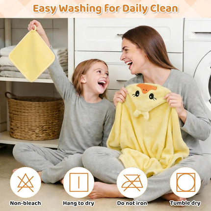 15-Piece Baby Bath Towels Set with Animal Hooded Towels and Washcloths