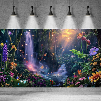 Fantasy Garden Aquarium & Terrarium Backdrop Poster, 30 x 12 in