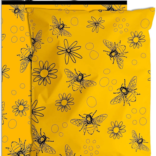 Bees Poly Mailers 10x13 Inch, 25 Count