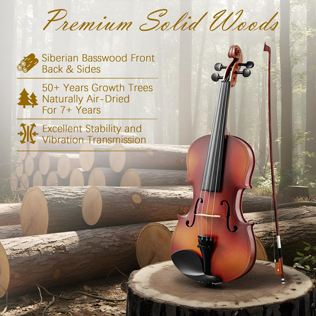 1/8 Violin for Kids Age 4-5, Beginner Violin 1/8, Acoustic V - image 2