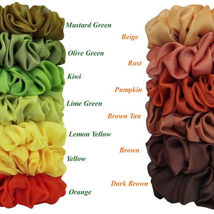 Large Black Chiffon Scrunchie Ponytail Holder