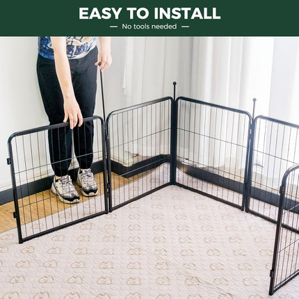 Rollick Unleashed Dog Playpen, 24-Inch 8-Panel, Black