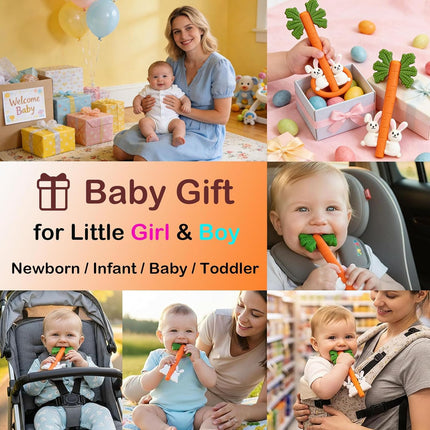Silicone Carrot Rabbit Baby Teething Toy