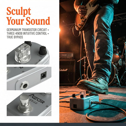 SourceToHome FuenteACasa AZOR Fuzz Guitar Effect Pedal Classic Vintage Analog Pedal True Bypass — Home & Lifestyle
