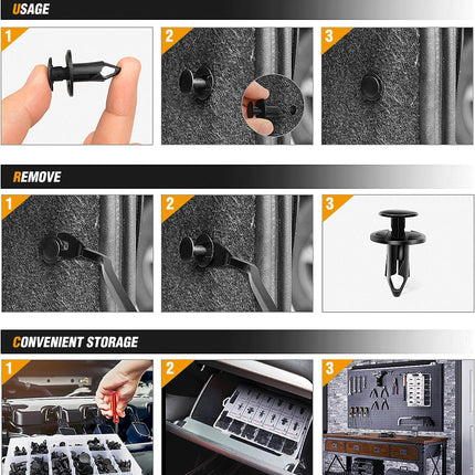 240-Piece Automotive Bumper Retainer Clip Kit