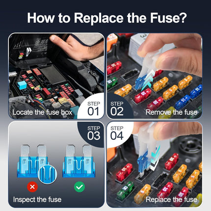 300-Piece Automotive Fuse Assortment Kit with Puller