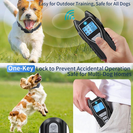 Dog Training Collar with Remote, IPX7 Waterproof E Collar, Brown