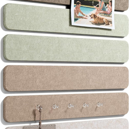 Cork Board Alternative Felt Strip Board 8-Pack, 13" x 2", Linen Dusk