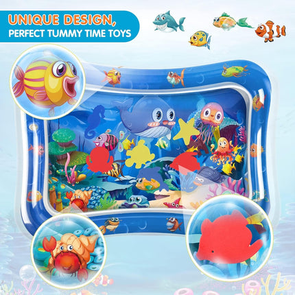 Inflatable Tummy Time Baby Water Play Mat for 3-24 Months