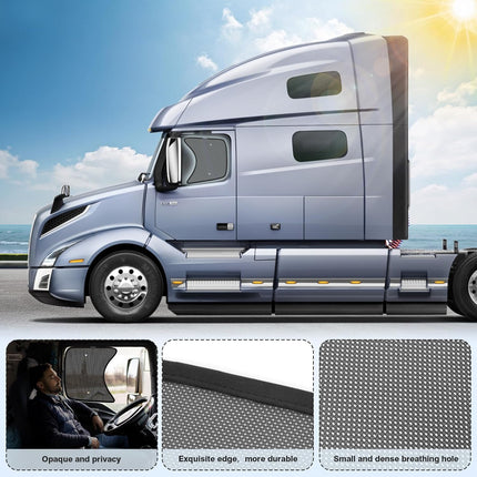 2-Piece Mesh Side Window Shades for Semi and Heavy Duty Trucks