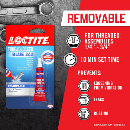 Blue 242 Removable Medium-Strength Threadlocker, 6 ml
