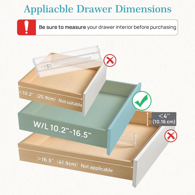 12 Pack Adjustable Clear Drawer Dividers for Clothes