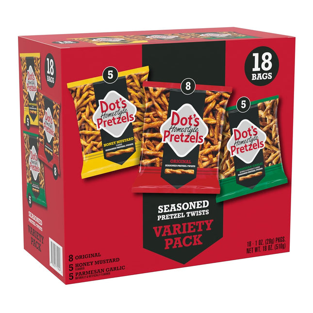 Homestyle Pretzels Variety Pack, 1 oz Bags, 18 Count