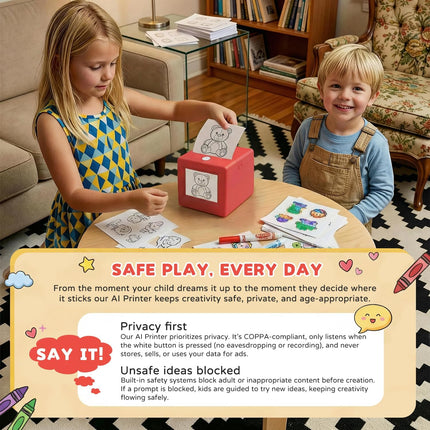 PlaySphere EsferaJuego AI Voice-Powered Sticker Maker for Kids, Portable Thermal Printer with 6 Art — Toys & Games