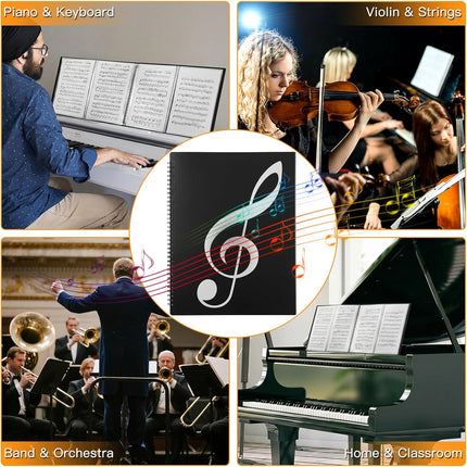 SourceToHome FuenteACasa 4 Page Expand Sheet Music Folder, 60 Pockets Music Binder — Home & Lifestyle