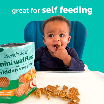 Toddler Mini Waffles with Hidden Veggies, Butternut Berry, 3.2 oz Bags, 7 Pack