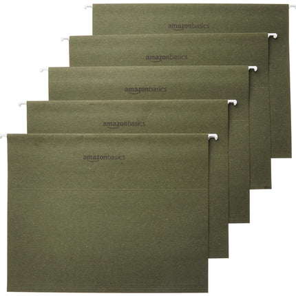 Hanging File Folders with Adjustable Tabs, Letter Size, Green, 25-Pack