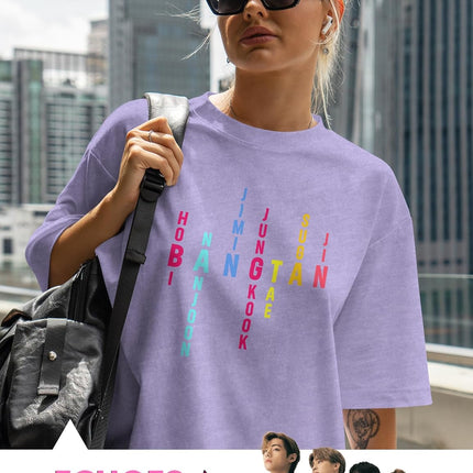 SourceToHome FuenteACasa Seven Stars Acrostic Graphic Tee - Premium Cotton Boy Band Typography — Home & Lifestyle