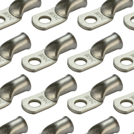 25 Pack Tinned Copper Welding Battery Cable Ends, 2 AWG with 5/16 in. Hole