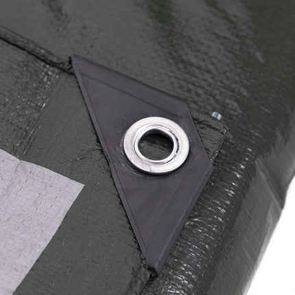 12 x 14 Ft Heavy-Duty Waterproof Tarp, 8-mil, Reversible Green-Silver
