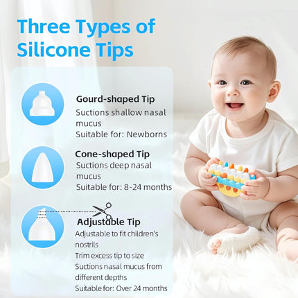Universal Silicone Nasal Aspirator Tips for Baby & Toddler