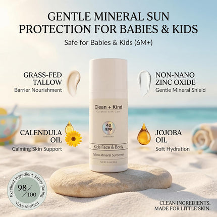 Kids Mineral Sunscreen SPF 40 Vanilla for Sensitive Skin