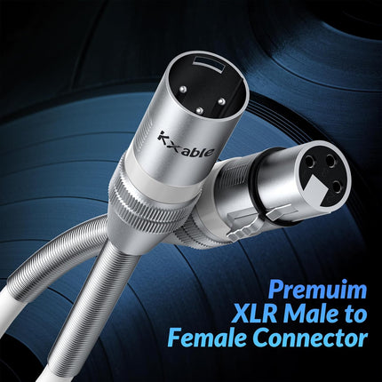 6 FT White XLR Male to Female Balanced Microphone Cable
