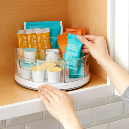 YouCopia Crazy Susan bins removable handles