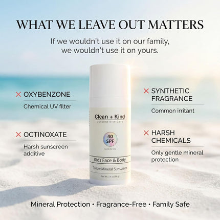 Kids Mineral Sunscreen SPF 40 Vanilla for Sensitive Skin