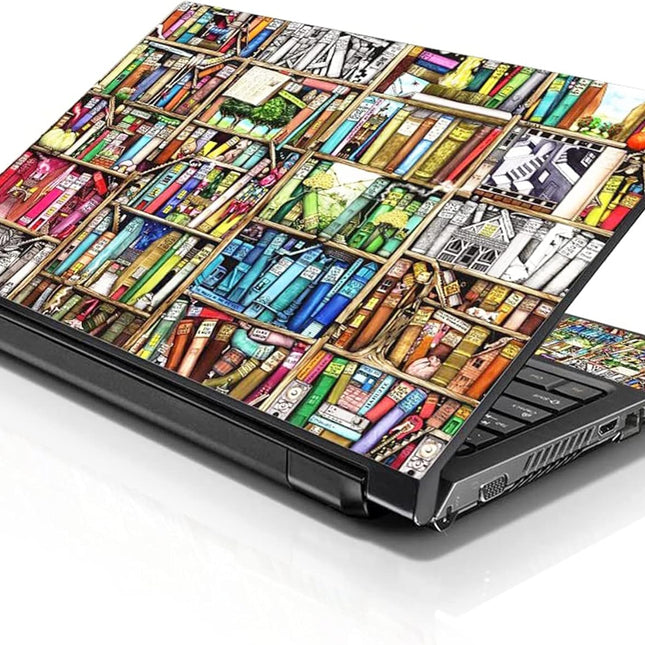 15.6 Inch Books Design Laptop Skin Sticker with 2 Wrist Pads