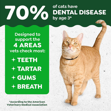Adult Natural Dental Cat Treats, Oven Roasted Chicken Flavor, 9.75 oz Tub