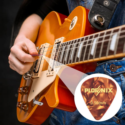 30-Pack Celluloid Guitar Picks with Metal Storage Box