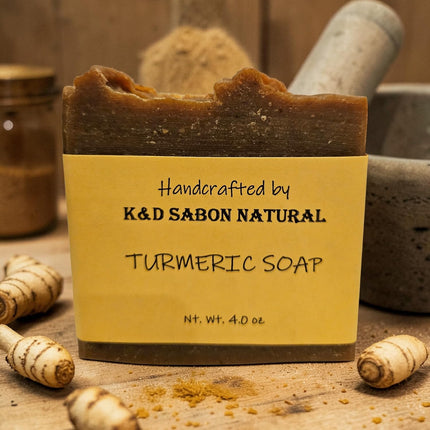 HomeChef ChefDelHogar K&D Turmeric Soap - Natural Golden Glow Exfoliating Bar Soap - 4oz Handcrafted — Kitchen & Home