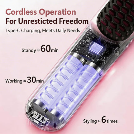GlowEssence EsenciaLuz Go Brush - Pro for Short Hair - 2026 Upgraded Cordless Straightening Brush — Beauty & Self-Care