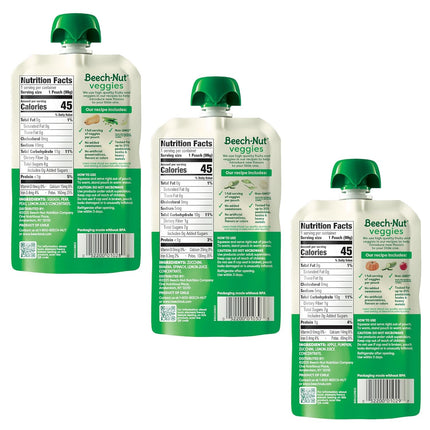 Baby Food Pouches Variety Pack, Veggie Purees, 3.5 oz, 18 Pack