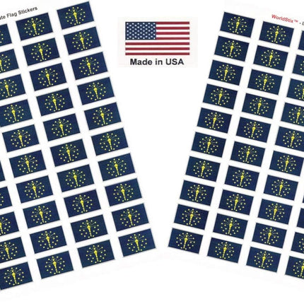 100 India Flag Stickers, 1.5 x 1 Inch, Made in USA, Self Adhesive Sheets