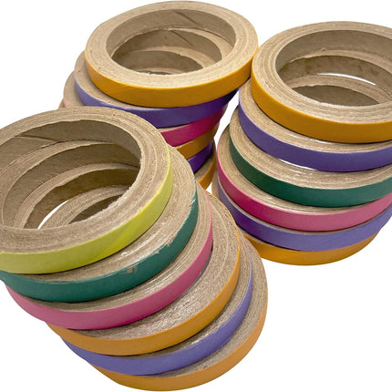 8014 Big 4 Inch Donuts Pk18 - Large Size Compressed Cardboard Chewable Bird Foot Toys, Bright Outer Paper Strip, Lots of Shreddable Layers