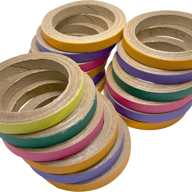 8014 Big 4 Inch Donuts Pk18 - Large Size Compressed Cardboard Chewable Bird Foot Toys, Bright Outer Paper Strip, Lots of Shreddable Layers
