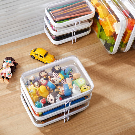 2-Piece Clear Hard Shell Zipper Organizer Case Set