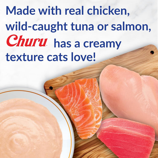 Lickable Creamy Purée Cat Treats, Tuna & Chicken Variety, 50 Tubes