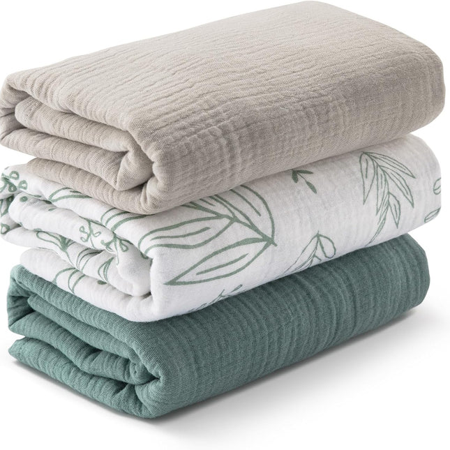 Muslin Swaddle Blankets for Newborns, 3 Pack Bright Colors