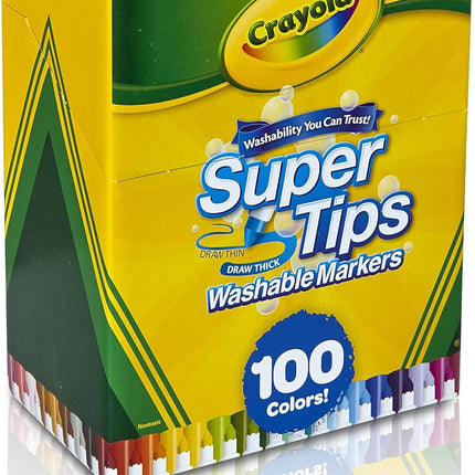 SourceToHome FuenteACasa Crayola Super Tips Marker Set (100ct), Fine Point Washable Markers — Home & Lifestyle