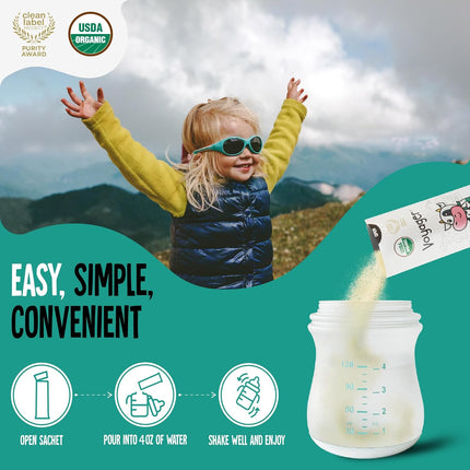 Toddler Milk On The Go, USDA Organic Shelf-Stable Whole Milk Powder, 16 Sachets