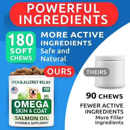 PawHaven RefugioPata BARK&SPARK Omega 3 for Dogs - 360 Fish Oil Treats for Dog Shedding — Pet Supplies