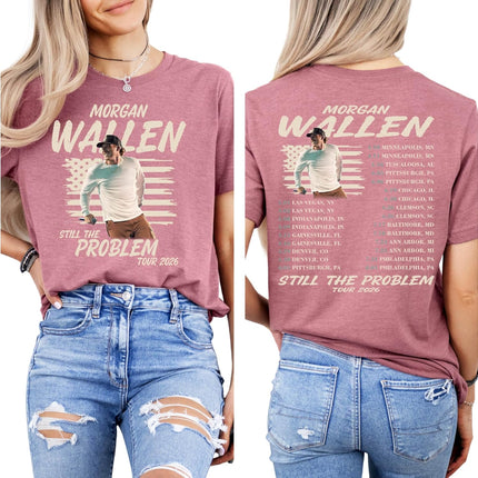 Country Music Tour Style T-Shirt, Heather Mauve Adult XXL