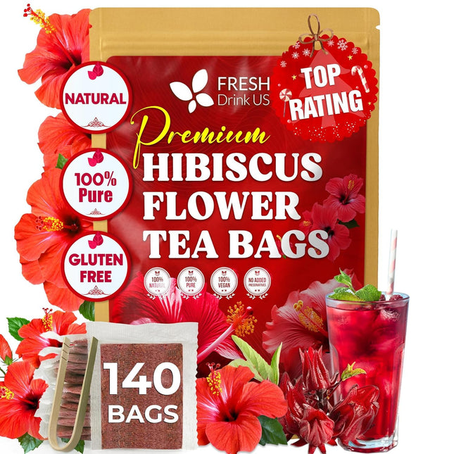 140-Count Natural Hibiscus Flower Herbal Tea Bags